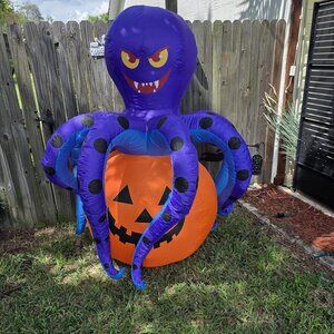 6.2 FT Octopus Pumpkin Halloween Blow Up Inflatable Decoration with LED Light